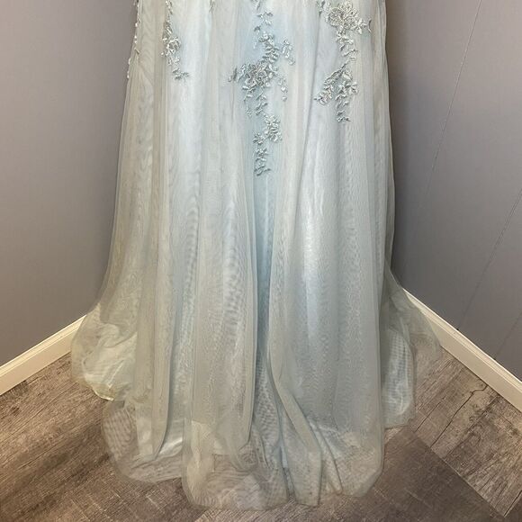 XSCAPE Embroidered Floral Sleeveless Gown Long Formal Dress Size 4 - Picture 5 of 13